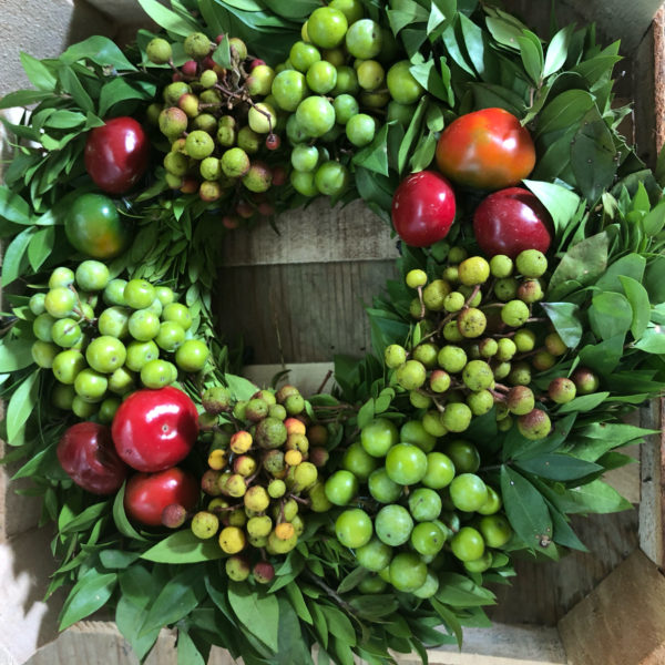 Corona de Adviento (frutos) artesanal